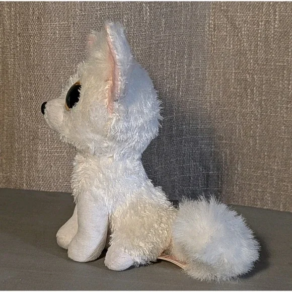 Ty Beanie Boos Phoenix the White Fennec Fox Plush 6" Glitter Eyes Retired - Picture 3 of 6